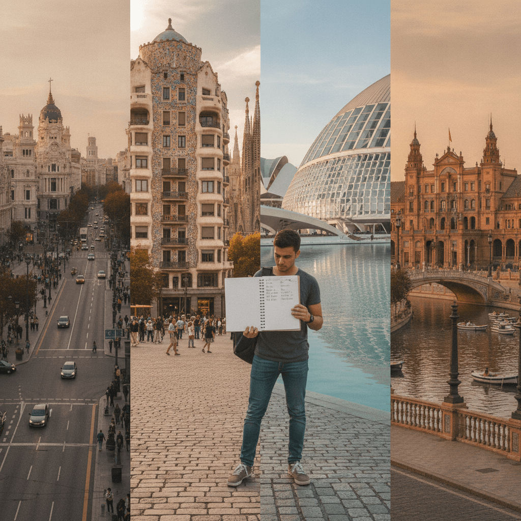 Costo della vita Erasmus in Spagna 2026: confronto Madrid, Barcellona, Valencia, Siviglia